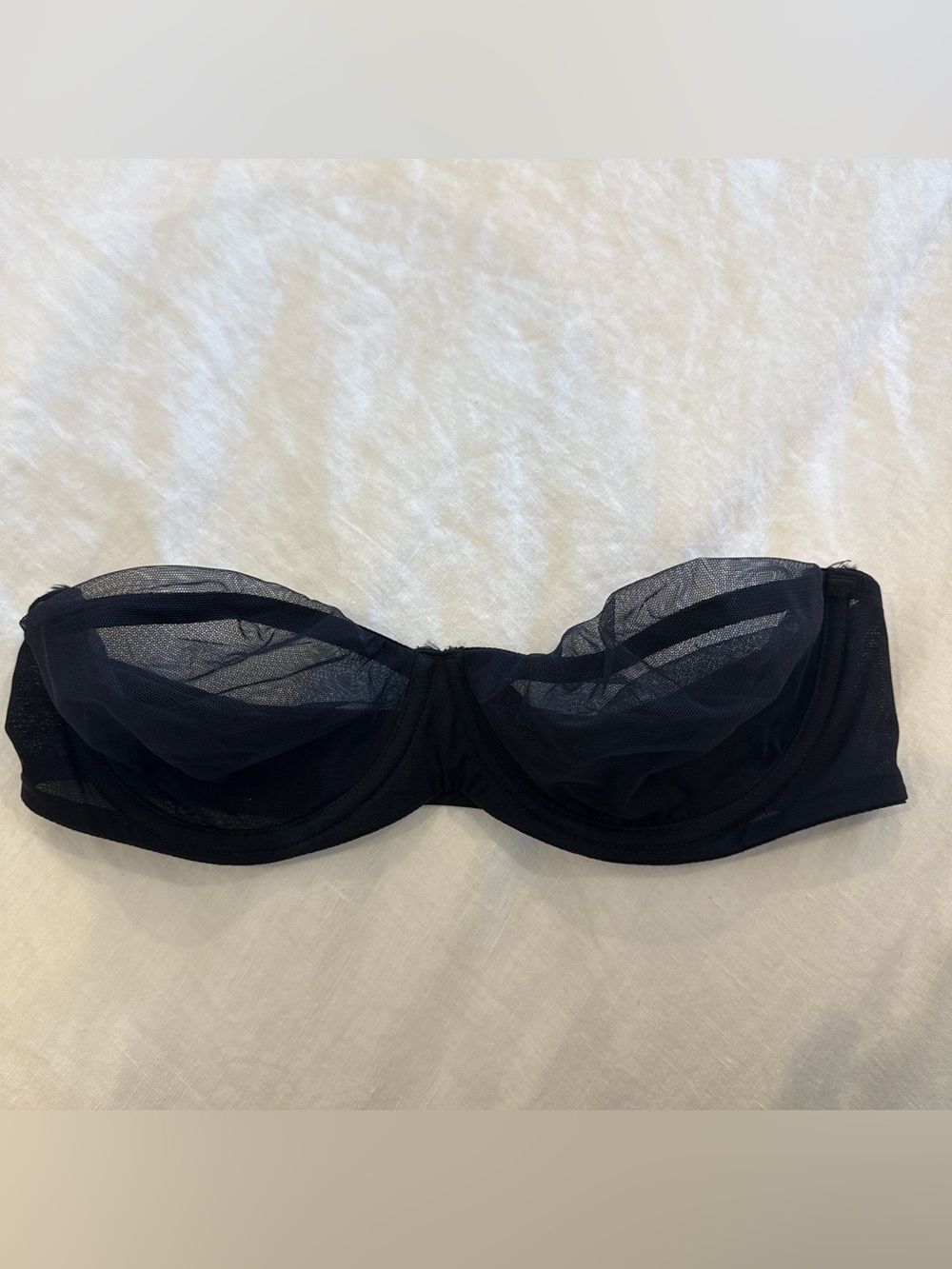 SKIMS Sheer Black Underwire Strapless Bra